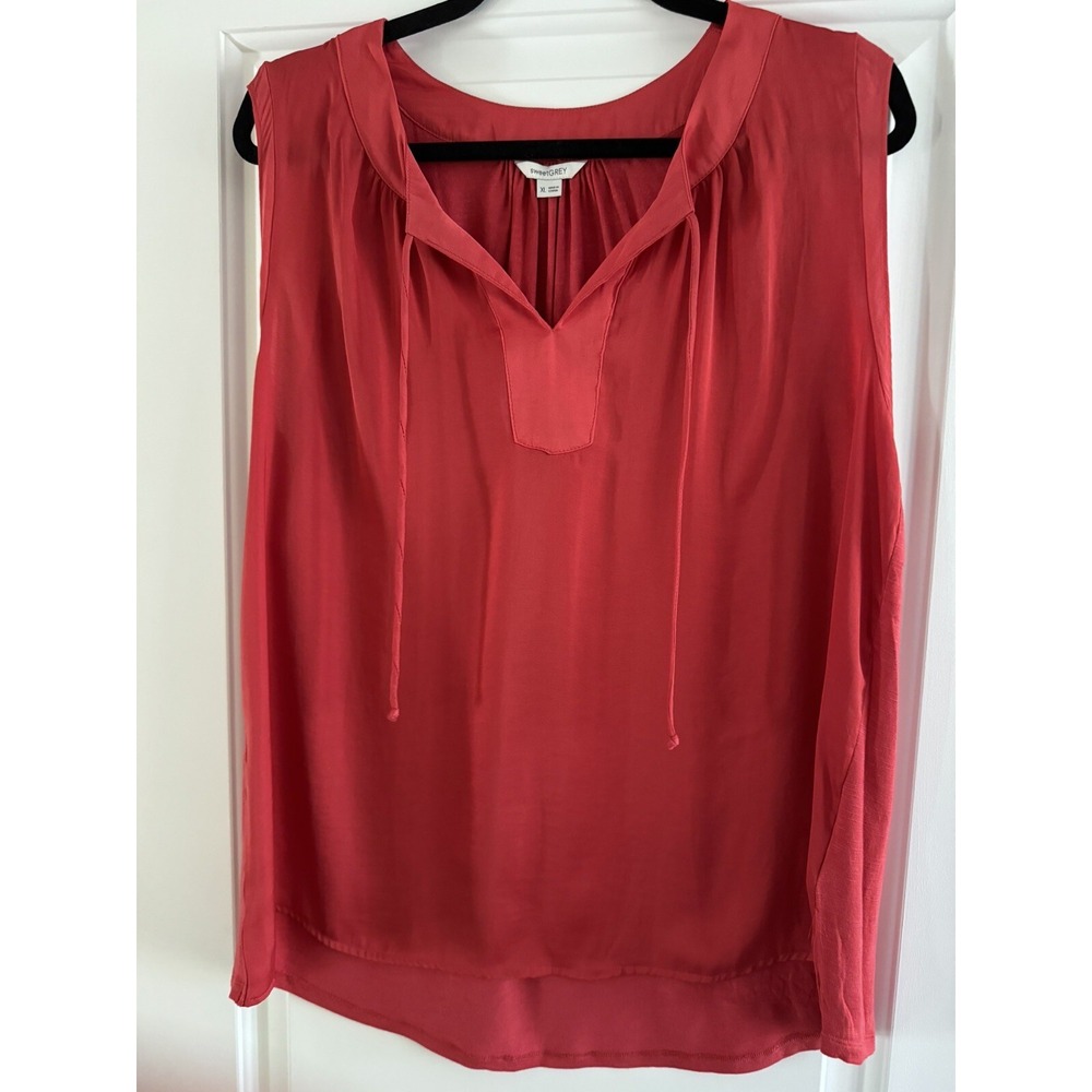 SweetGREY Sleeveless Blouse Top Women's Size XL V-neck Orange/Red Lightweight